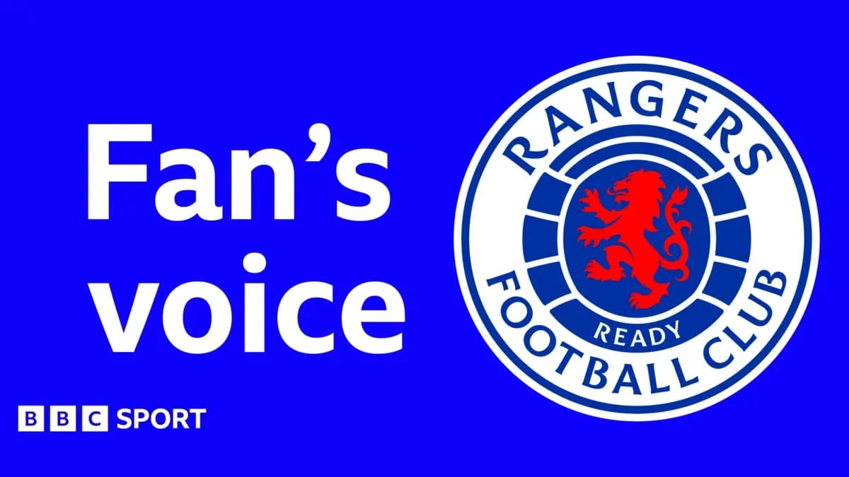 Rangers Football Club logo with fan's voice text Rangers Football Club logo with fan's voice text