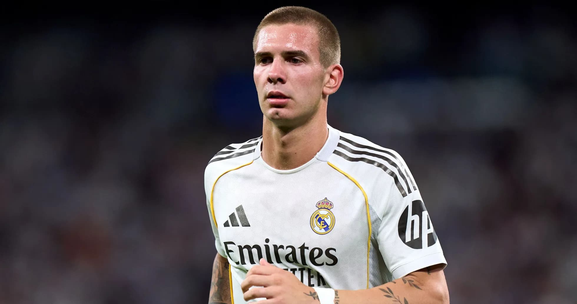 Player in Real Madrid jersey during match Player in Real Madrid jersey during match