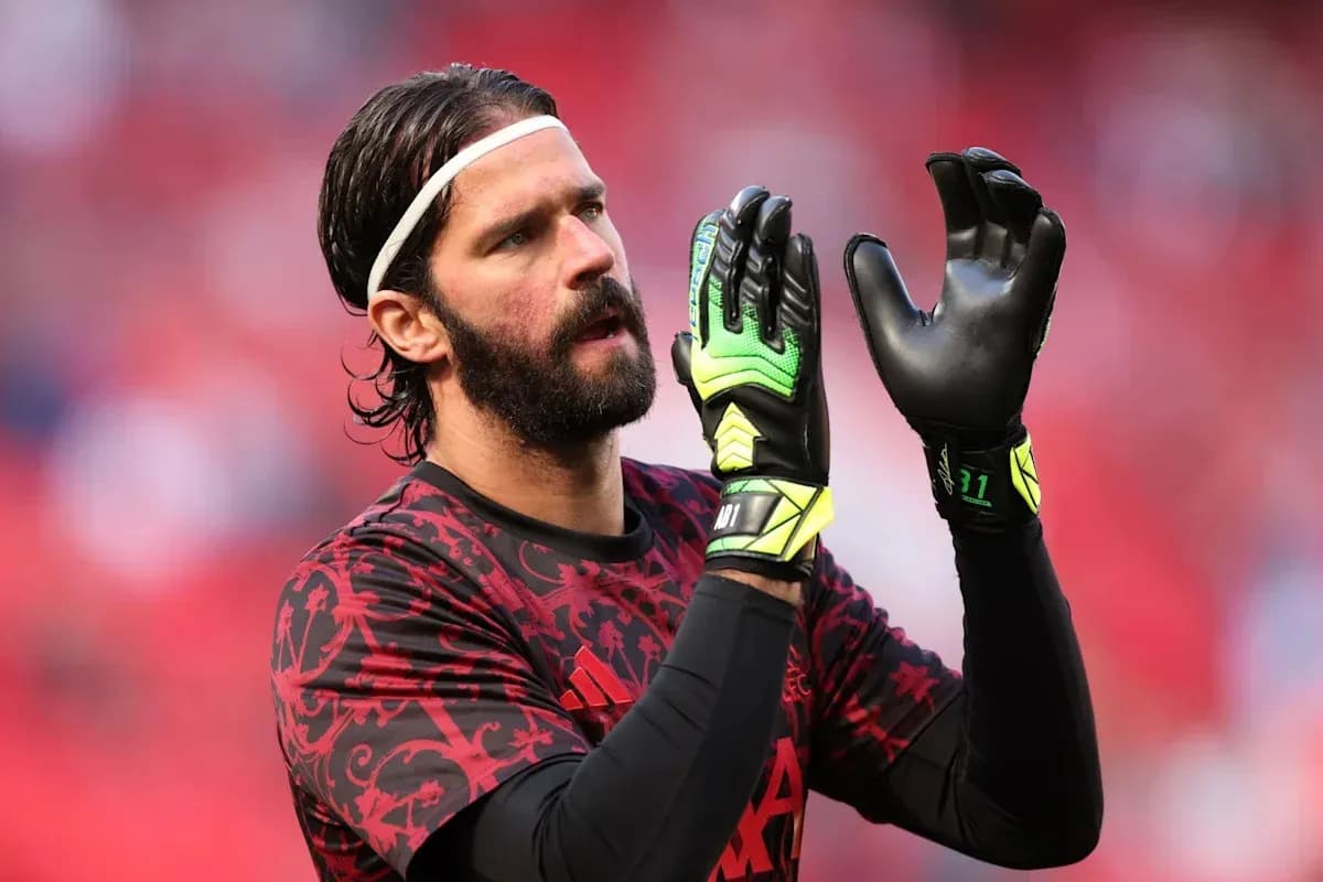 Goalkeeper preparing with gloves before match Goalkeeper preparing with gloves before match