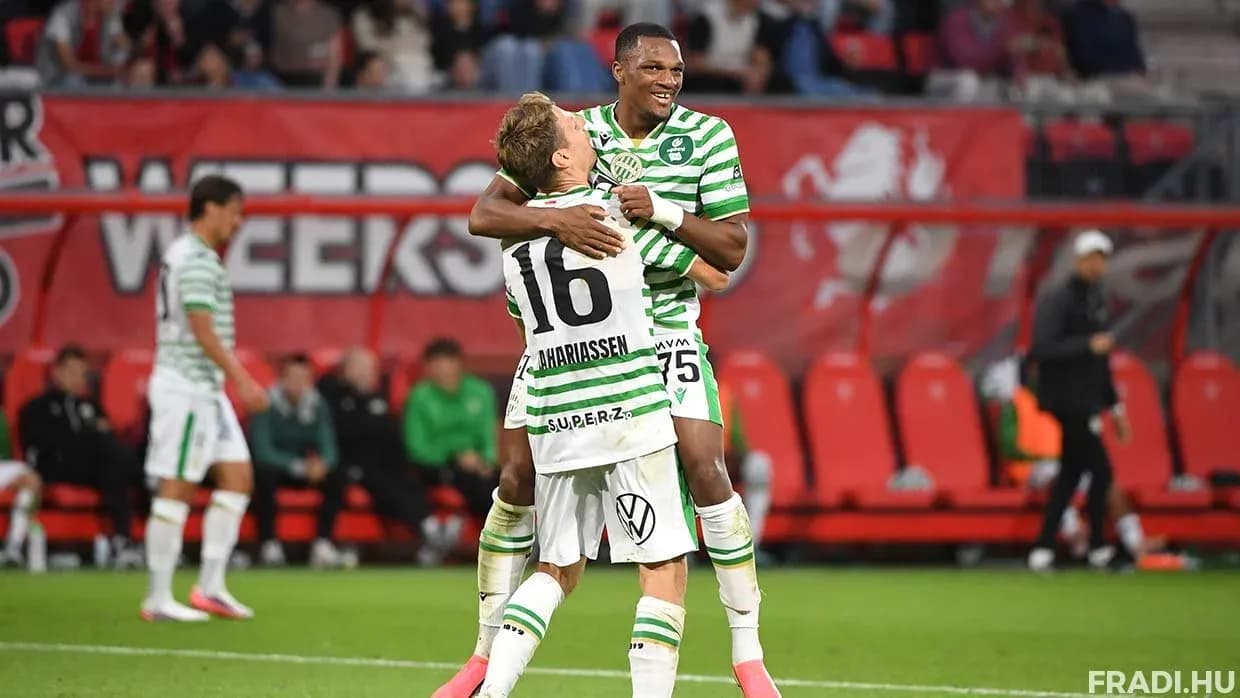 Ferencvarosi TC players celebrating a goal Ferencvarosi TC players celebrating a goal