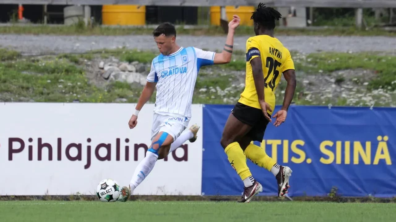 Universitatea Craiova player in action during match Universitatea Craiova player in action during match