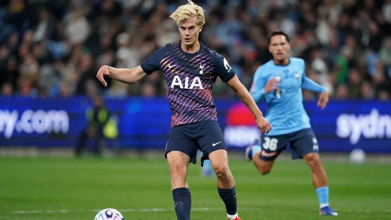 Player in Tottenham kit passing the ball during match Player in Tottenham kit passing the ball during match