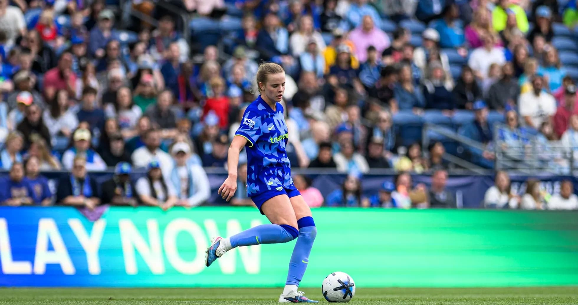 Player kicking the ball during Seattle Reign FC match Player kicking the ball during Seattle Reign FC match