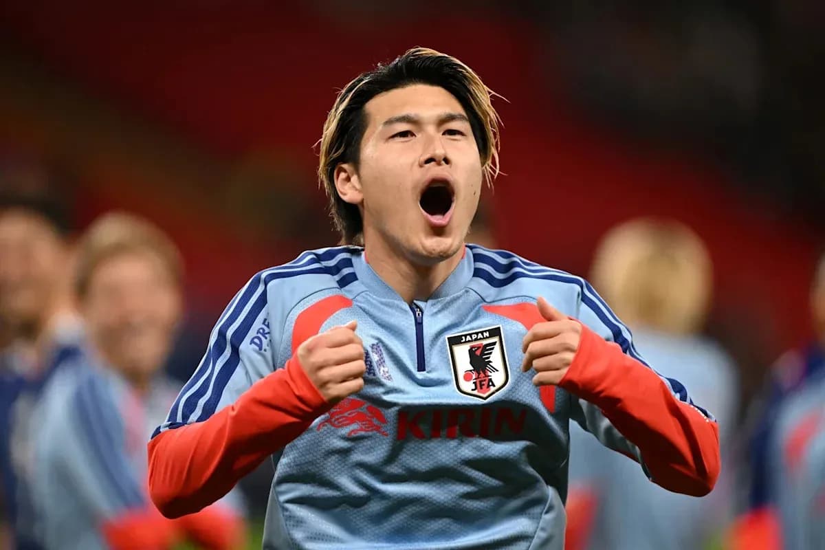 Japanese player celebrating before a match Japanese player celebrating before a match