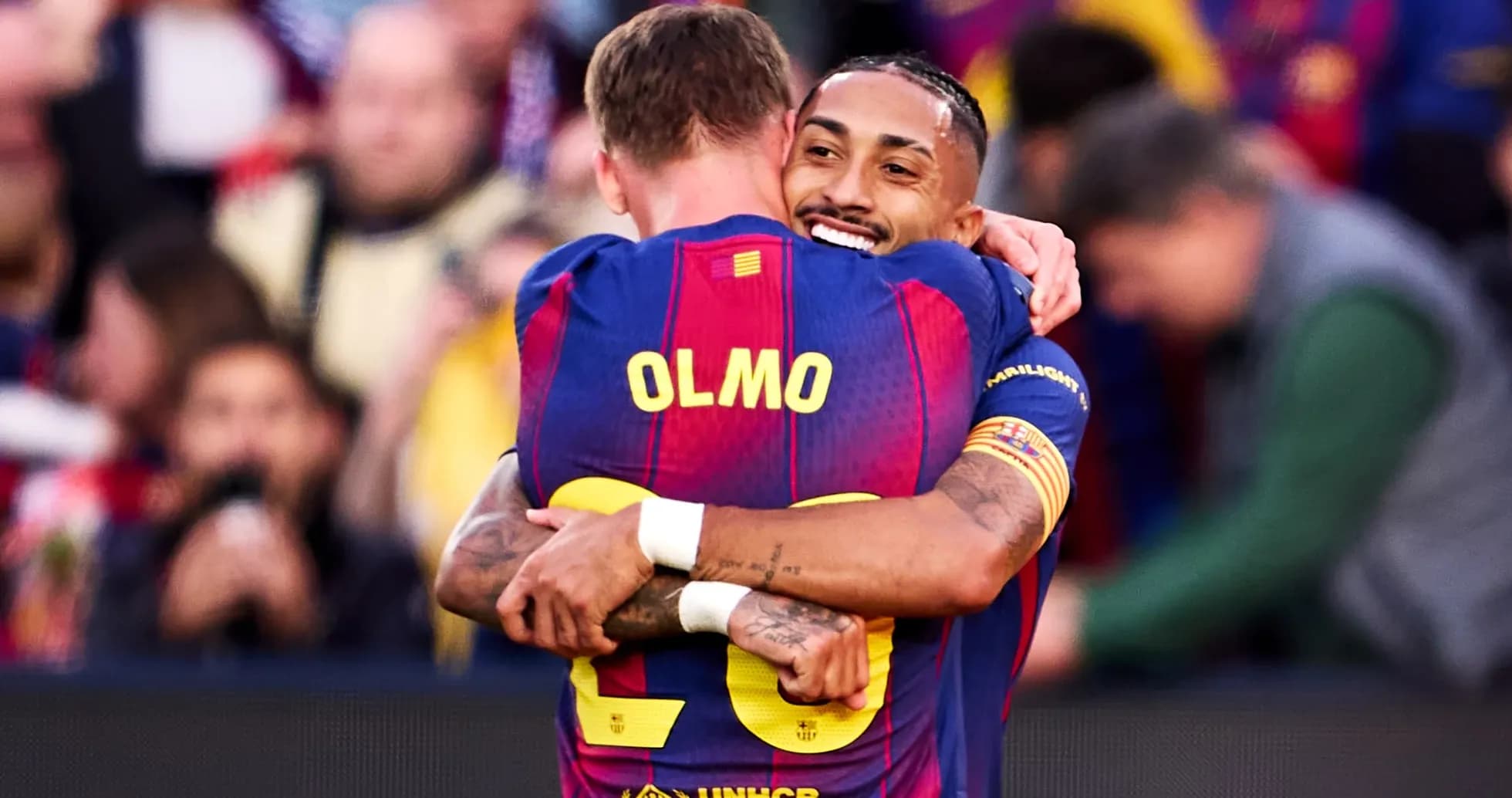 Players celebrating during Alaves vs Barcelona match Players celebrating during Alaves vs Barcelona match