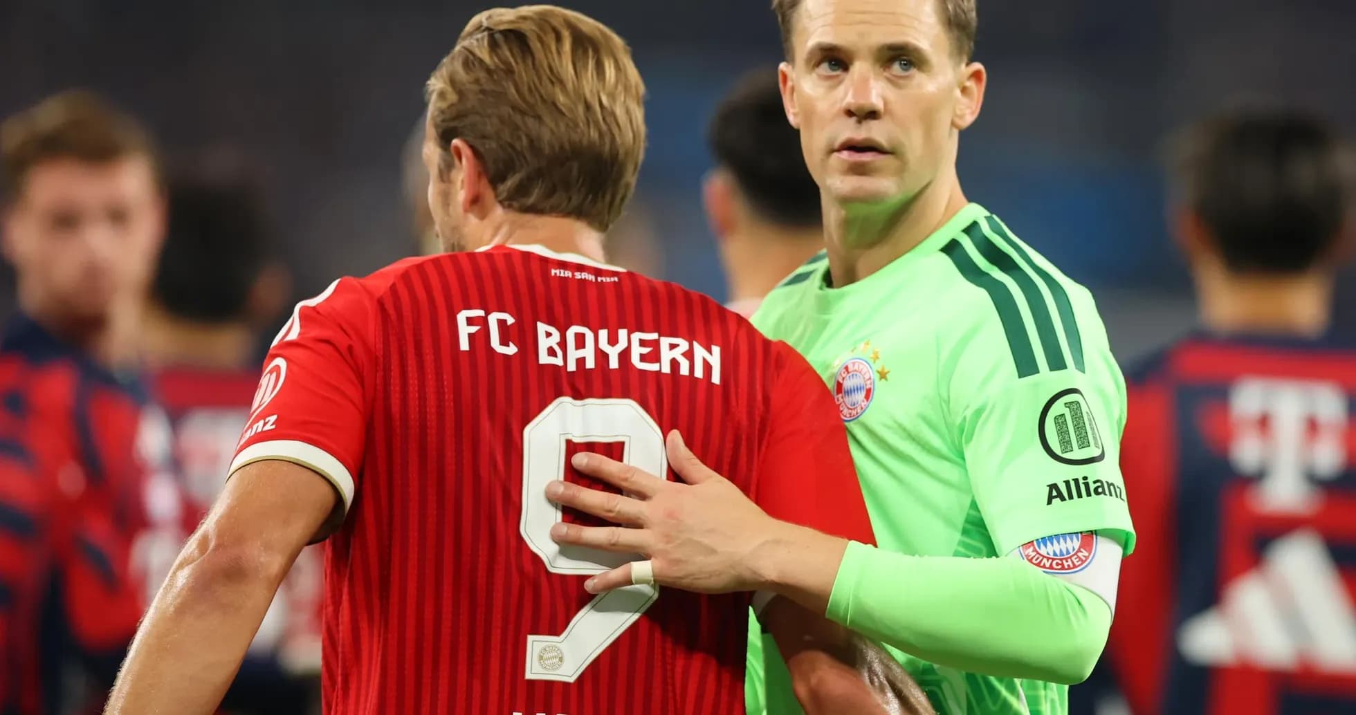 Bayern players in action during UEFA match Bayern players in action during UEFA match