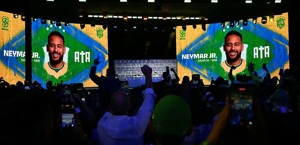 Fans celebrating Neymar Jr. at announcement event Fans celebrating Neymar Jr. at announcement event