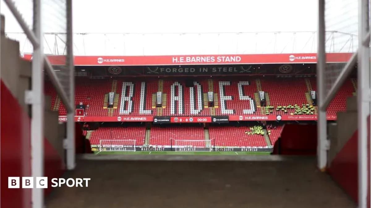 H.E. Barnes Stand with 'BLADES' displayed in seats H.E. Barnes Stand with 'BLADES' displayed in seats
