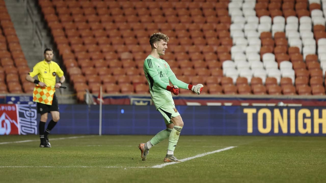 Goalkeeper celebrating during Real Monarchs match Goalkeeper celebrating during Real Monarchs match