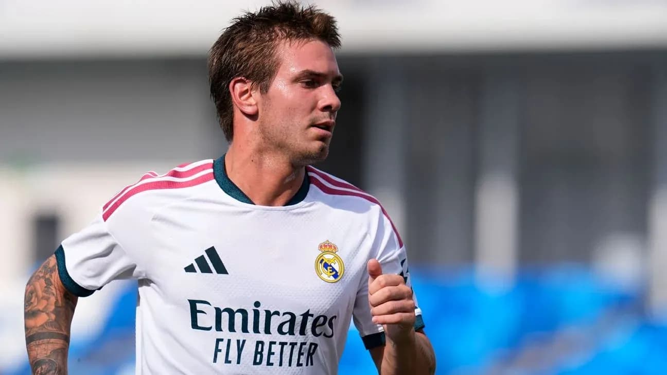 Player running during training session for Real Madrid Player running during training session for Real Madrid
