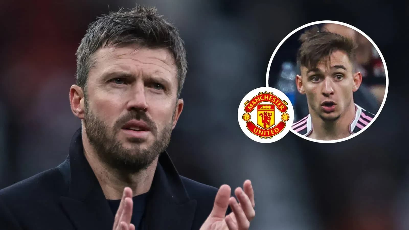Michael Carrick and player at Manchester United event Michael Carrick and player at Manchester United event