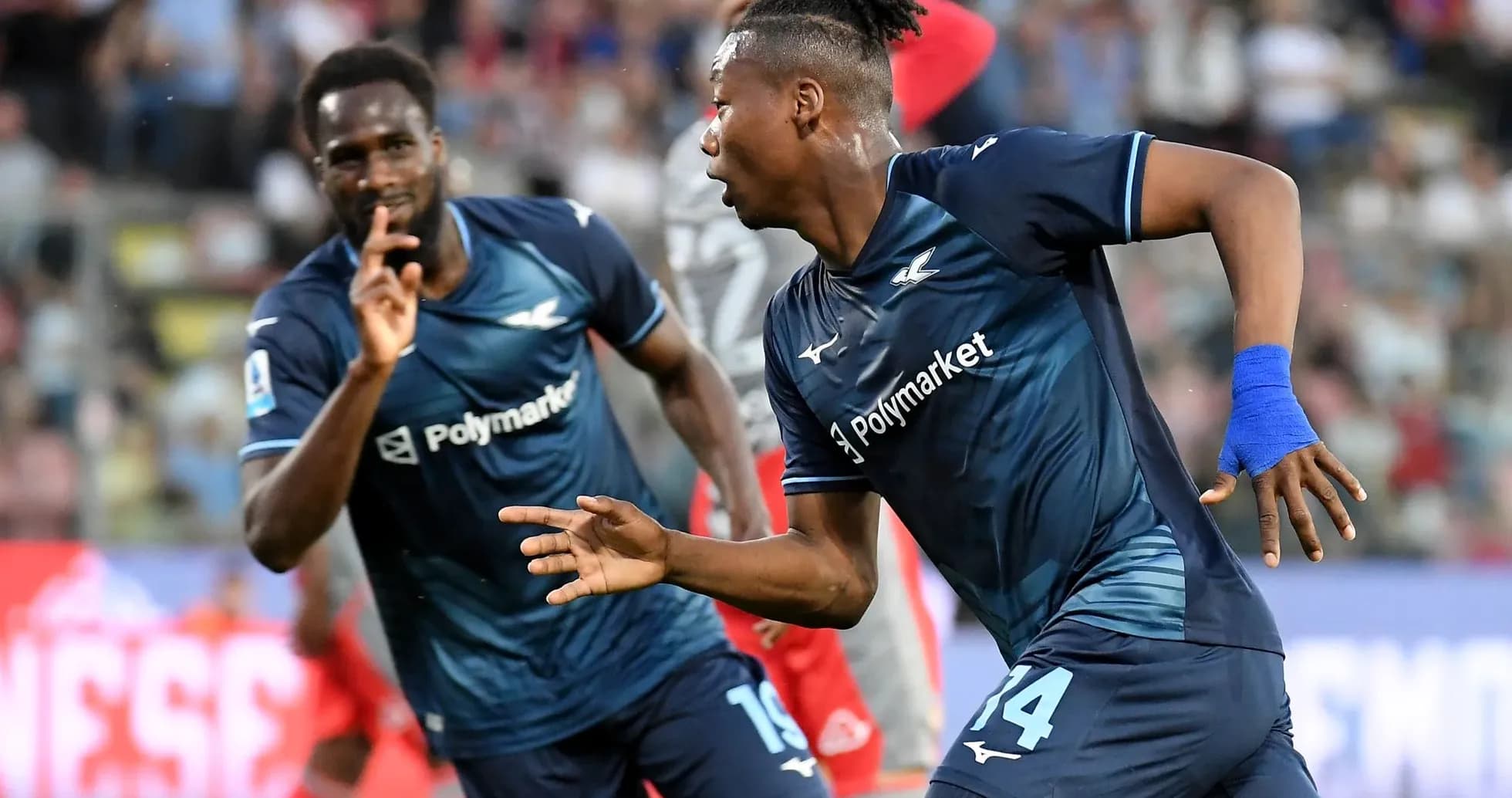 Players celebrating a goal during Serie A match Players celebrating a goal during Serie A match