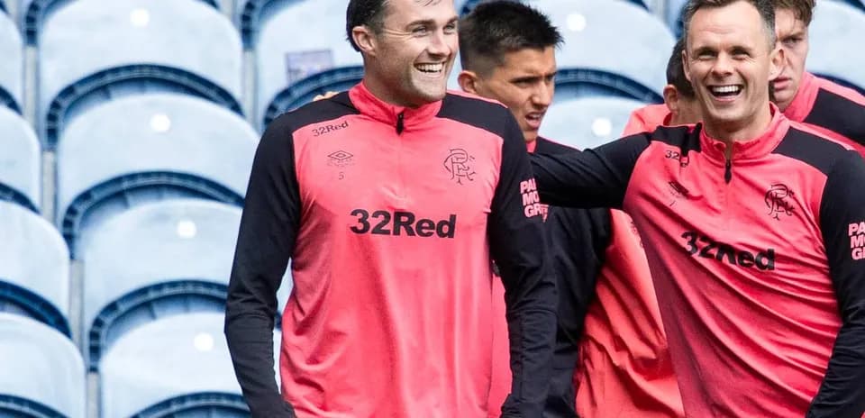 Players smiling during Rangers training session Players smiling during Rangers training session