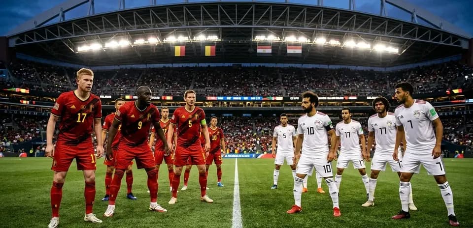 Belgium and Egypt players during World Cup match Belgium and Egypt players during World Cup match