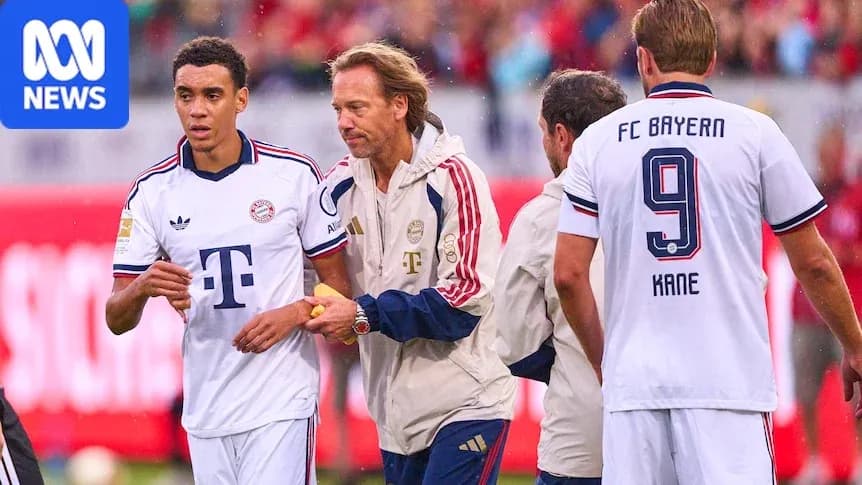 Bayern Munich players during a match substitution Bayern Munich players during a match substitution