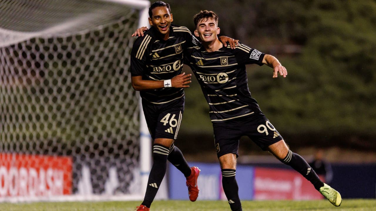 Los Angeles FC II players celebrating a goal Los Angeles FC II players celebrating a goal