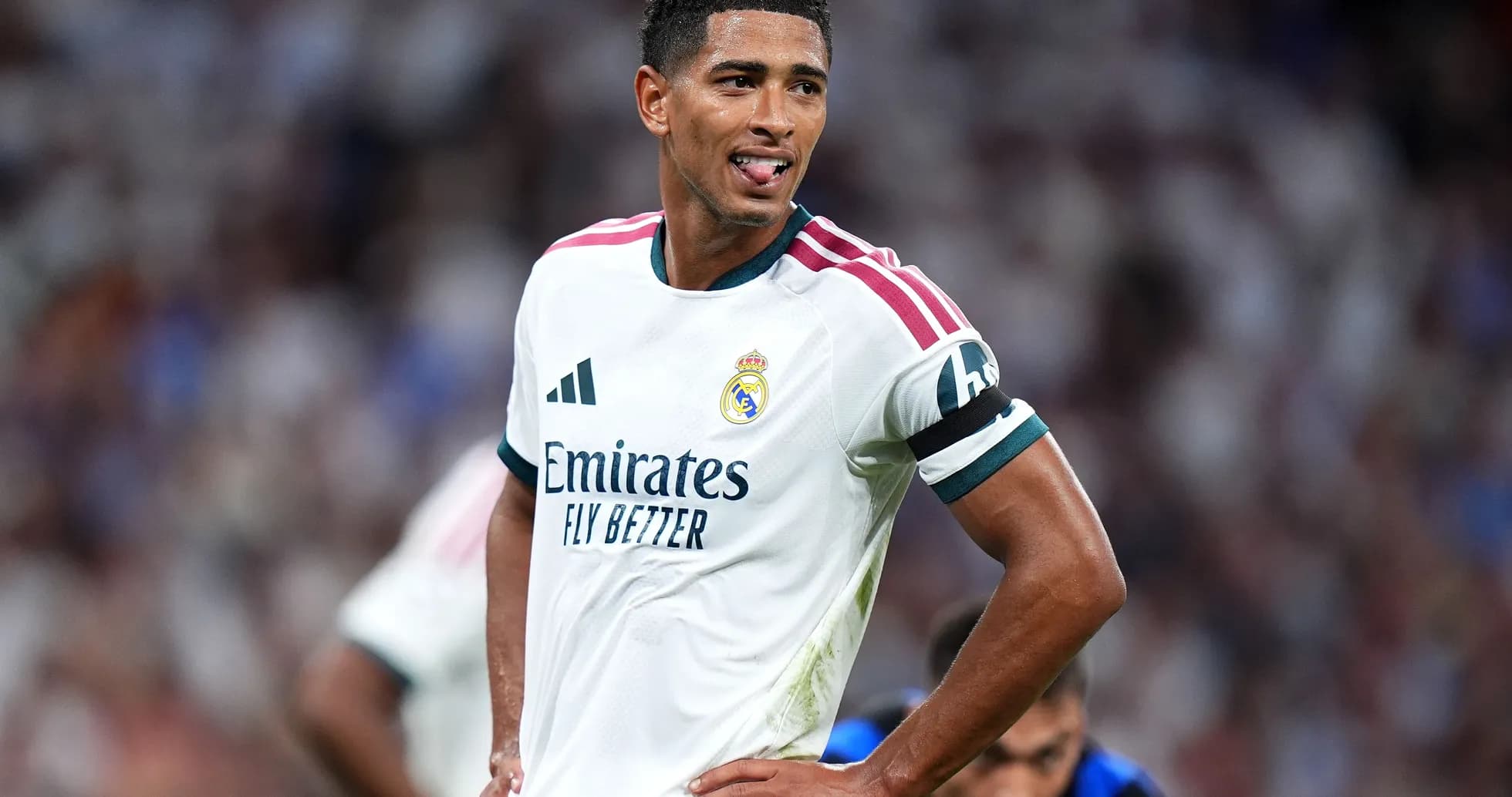 Player in Real Madrid jersey during match Player in Real Madrid jersey during match