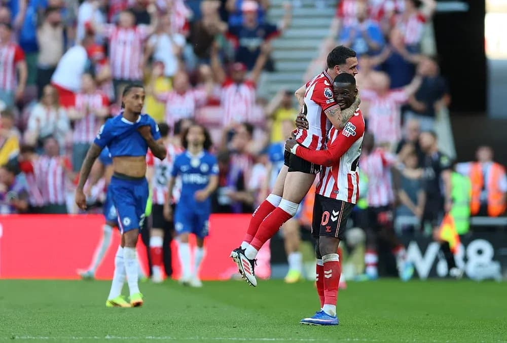 Sunderland players celebrating after scoring a goal Sunderland players celebrating after scoring a goal