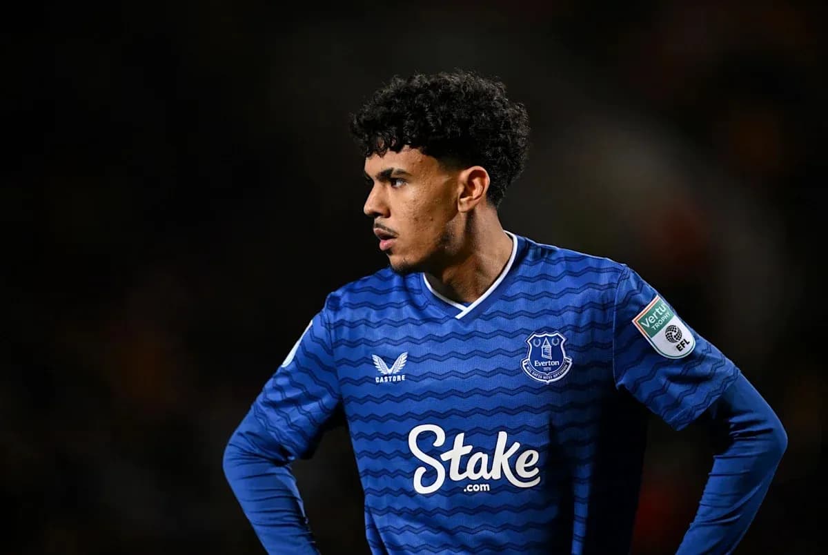Player in blue Everton jersey during match Player in blue Everton jersey during match