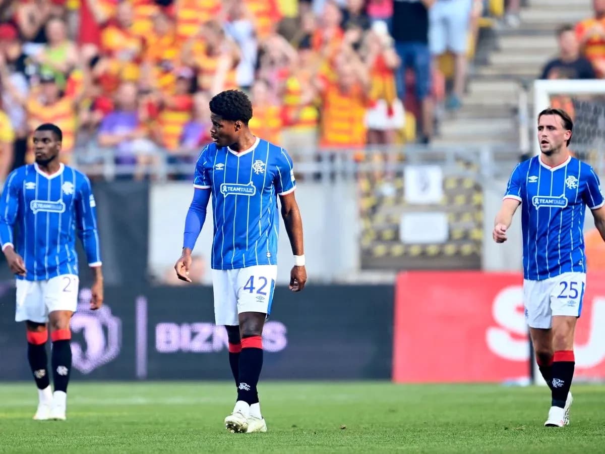 Rangers players walking during Europa League match Rangers players walking during Europa League match
