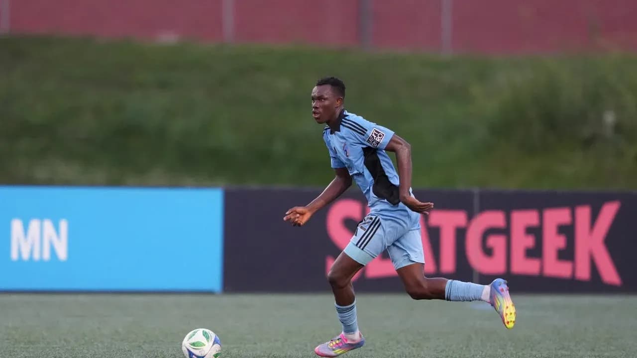 Player running with ball during Minnesota United II match Player running with ball during Minnesota United II match