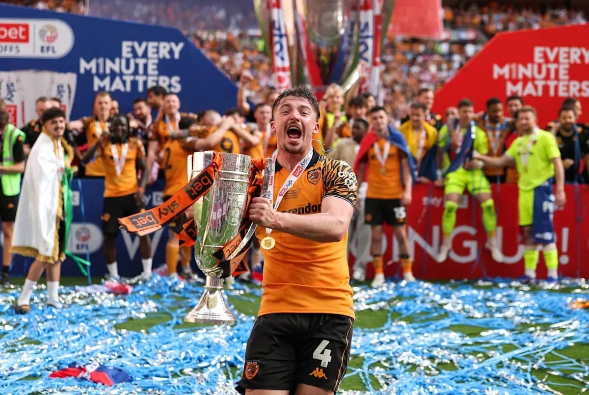 Player celebrating with trophy and confetti after victory Player celebrating with trophy and confetti after victory