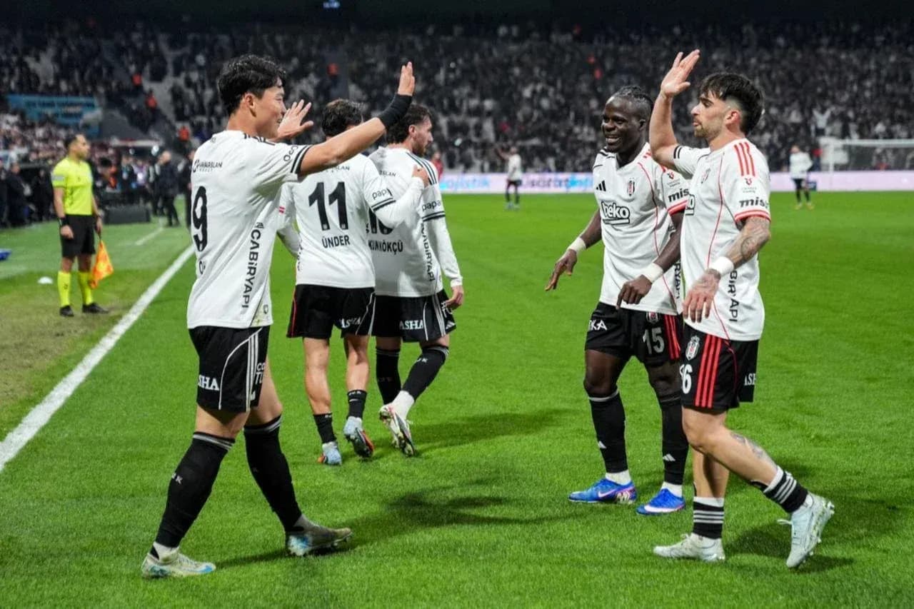 Beşiktaş players celebrating a goal during match Beşiktaş players celebrating a goal during match