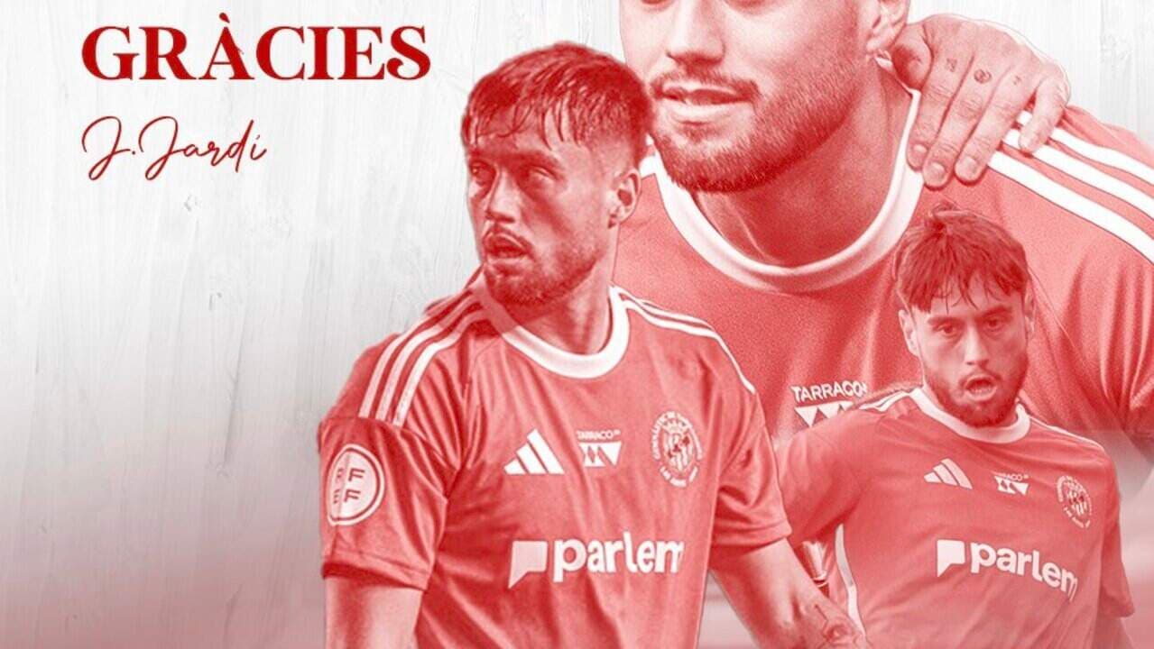 Player in red jersey with team logo and thank you message Player in red jersey with team logo and thank you message