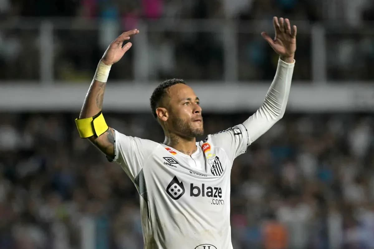 Player celebrating during a match for Santos FC Player celebrating during a match for Santos FC