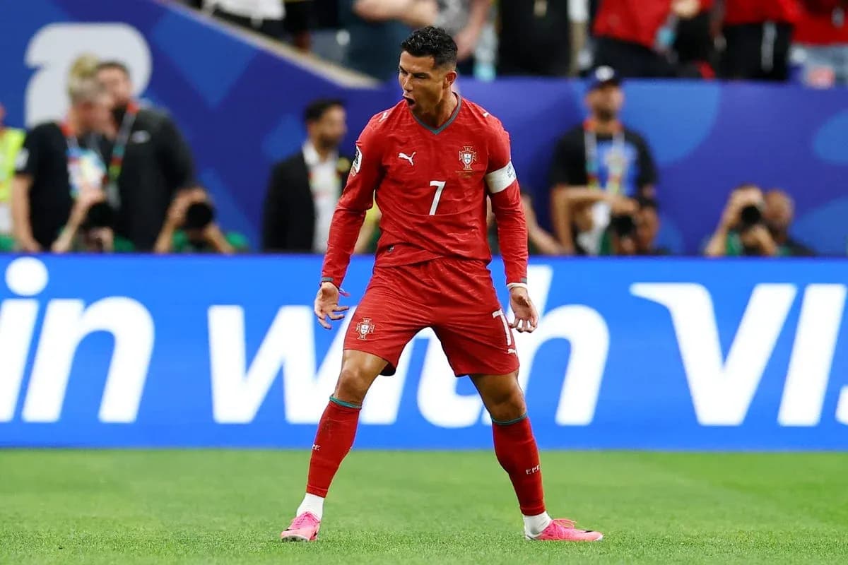 Cristiano Ronaldo celebrating on the field Cristiano Ronaldo celebrating on the field