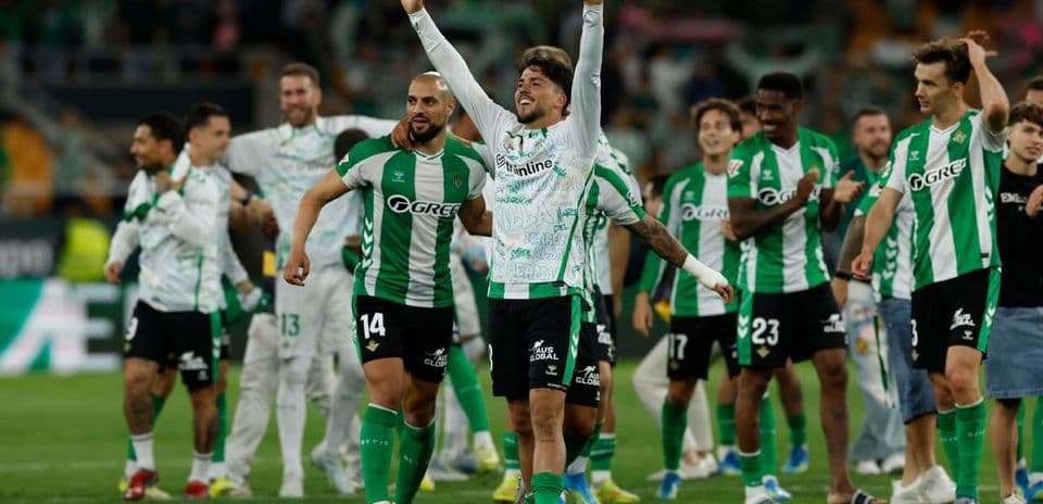 Real Betis players celebrating after a match Real Betis players celebrating after a match