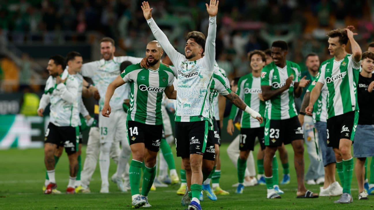 Real Betis players celebrating after a match Real Betis players celebrating after a match