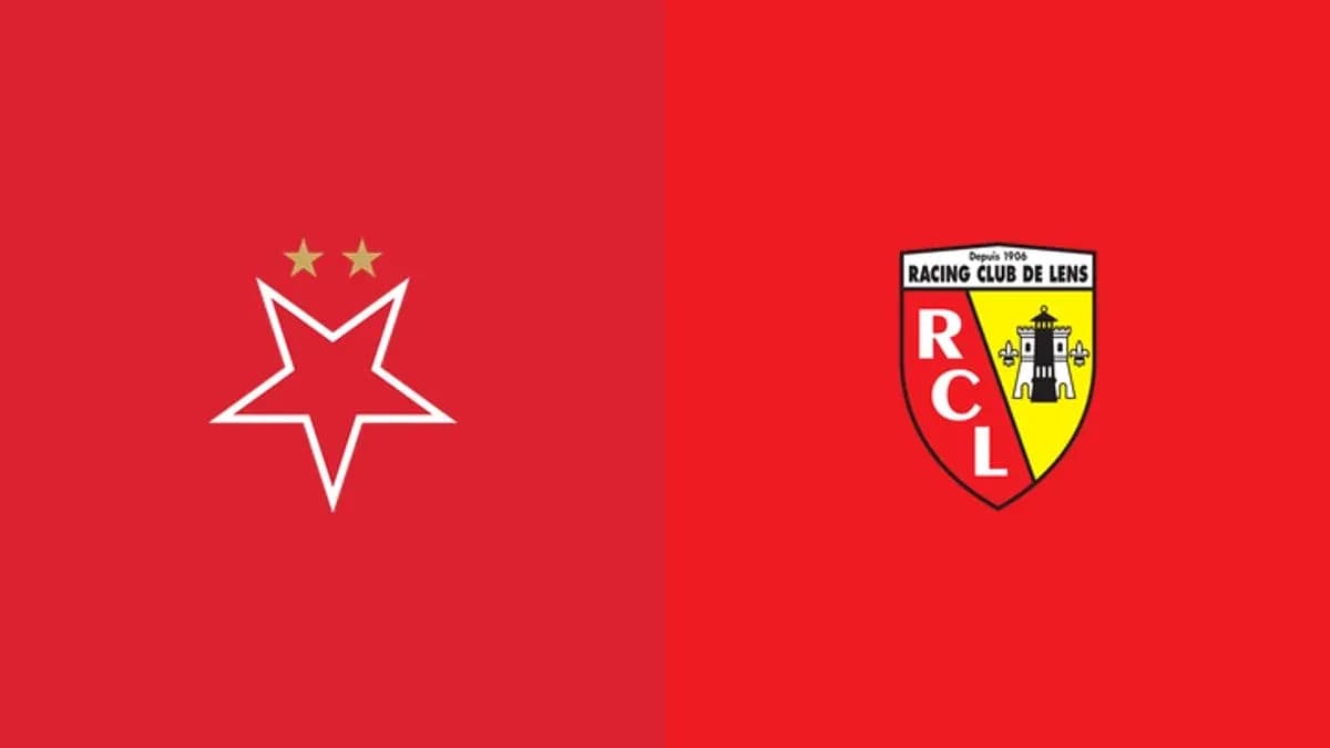 Logos of Red Star FC and Racing Club de Lens Logos of Red Star FC and Racing Club de Lens