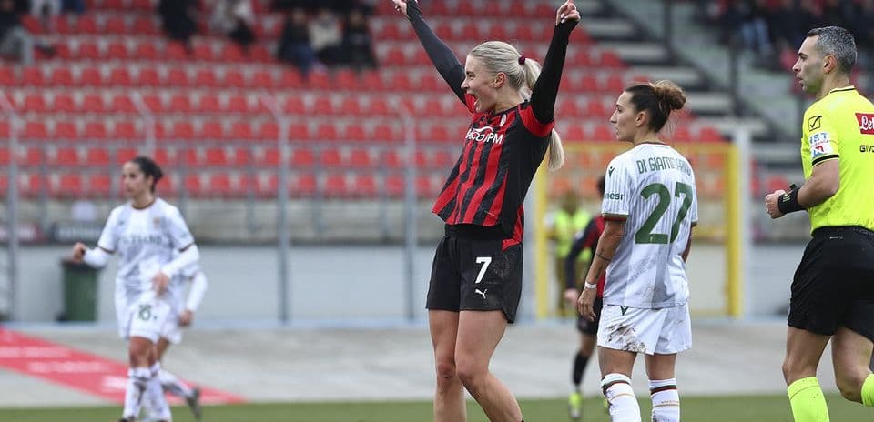 Celebrating player during Ternana W vs AC Milan W match Celebrating player during Ternana W vs AC Milan W match