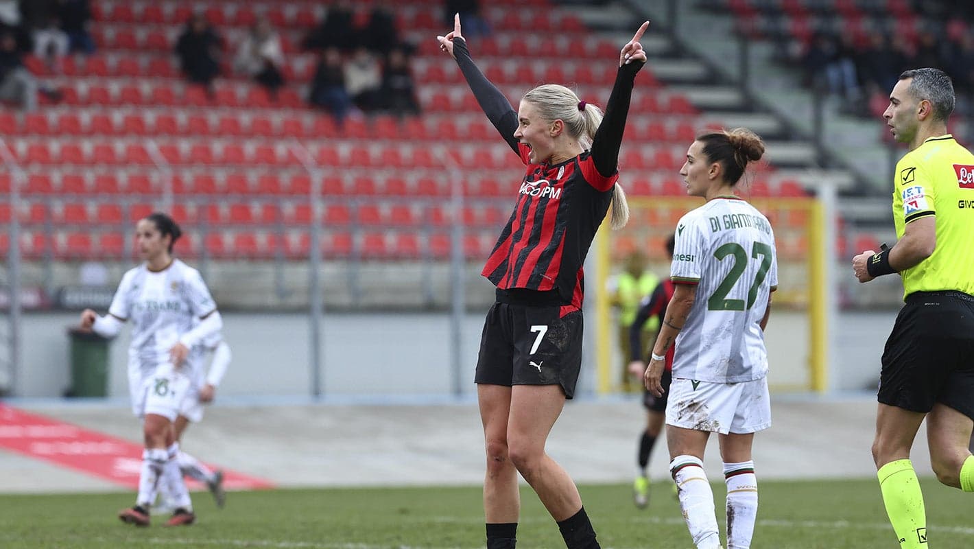 Celebrating player during Ternana W vs AC Milan W match Celebrating player during Ternana W vs AC Milan W match
