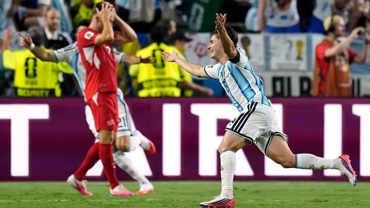 Argentinian player celebrating a goal during match Argentinian player celebrating a goal during match