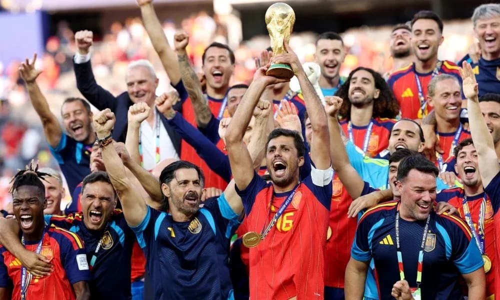 Spain national team celebrating World Cup victory Spain national team celebrating World Cup victory