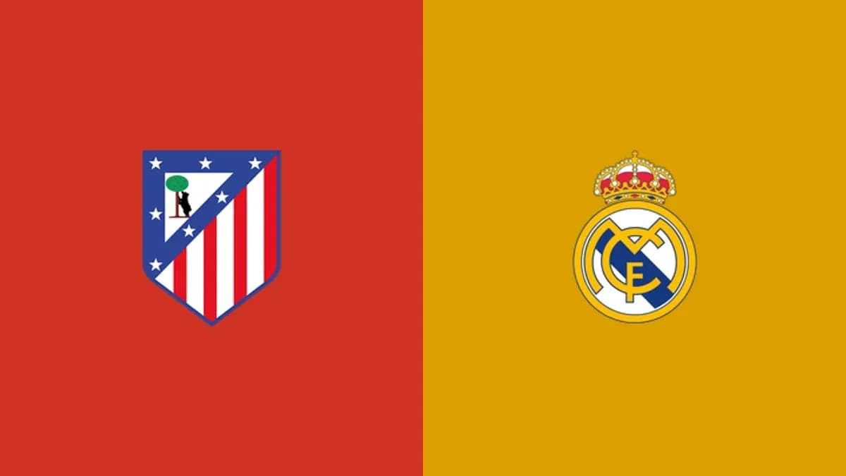 Logos of Atlético Madrid and Real Madrid side by side Logos of Atlético Madrid and Real Madrid side by side