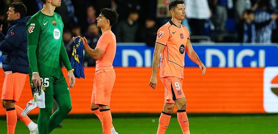 Barcelona players leaving the pitch after match Barcelona players leaving the pitch after match