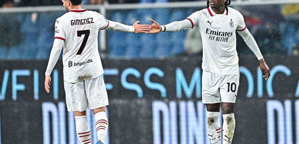 Players from AC Milan celebrating during match Players from AC Milan celebrating during match