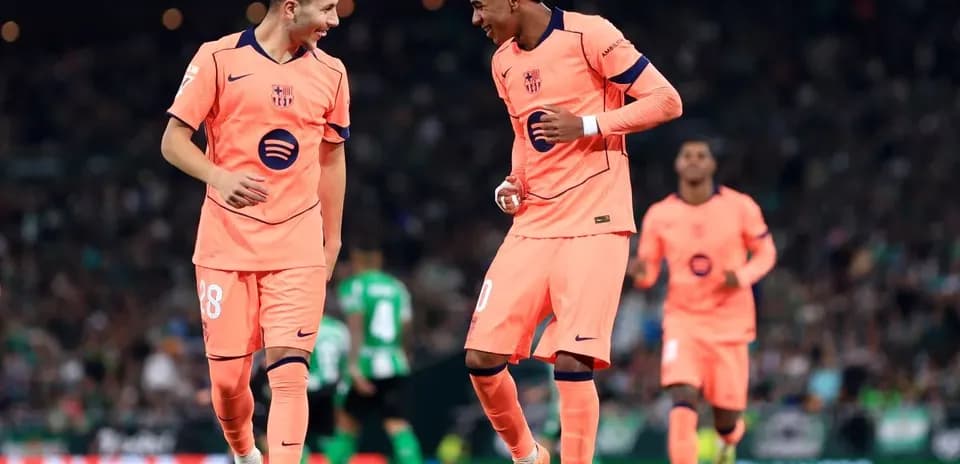 Barcelona players celebrating during La Liga match Barcelona players celebrating during La Liga match