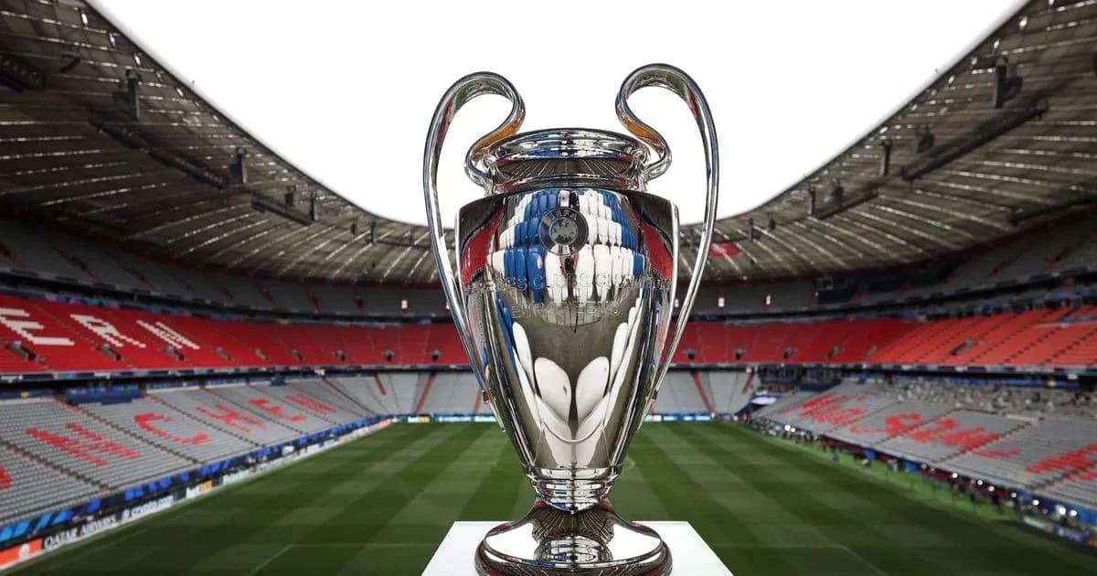 Champions League trophy in empty stadium Champions League trophy in empty stadium