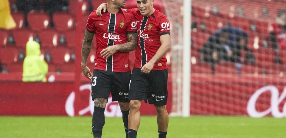 Mallorca players celebrating during a match Mallorca players celebrating during a match
