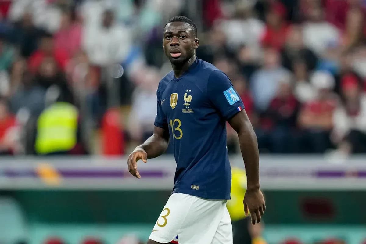 Player wearing France jersey during match at World Cup Player wearing France jersey during match at World Cup