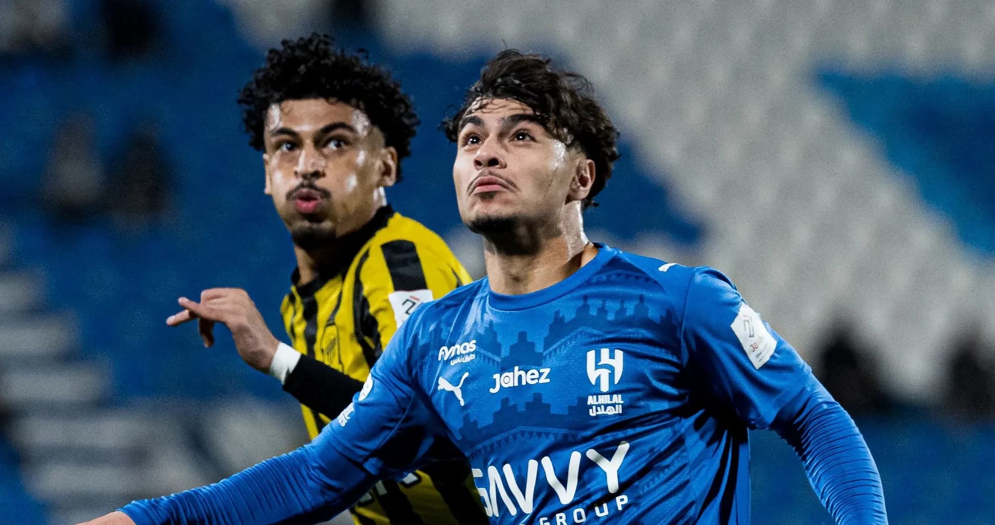 Two players from Al Hilal and Ittihad in action Two players from Al Hilal and Ittihad in action