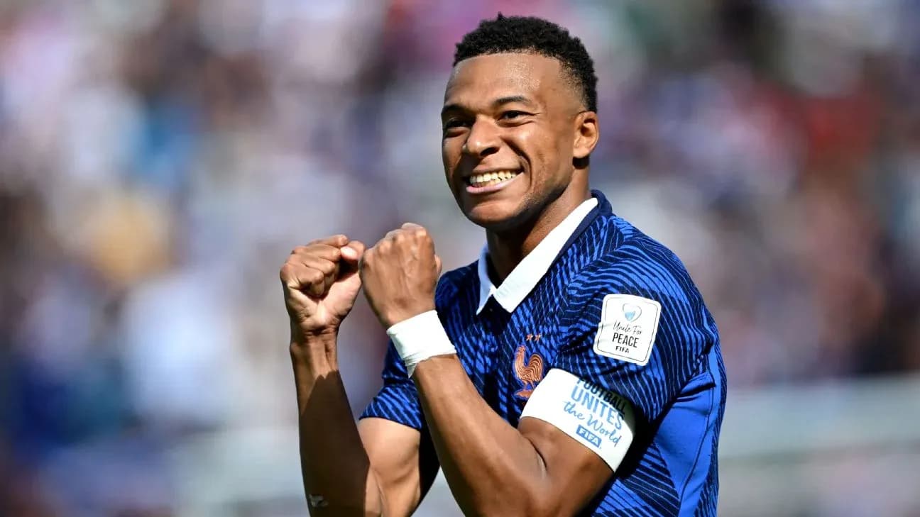Player celebrating during France vs Senegal match Player celebrating during France vs Senegal match