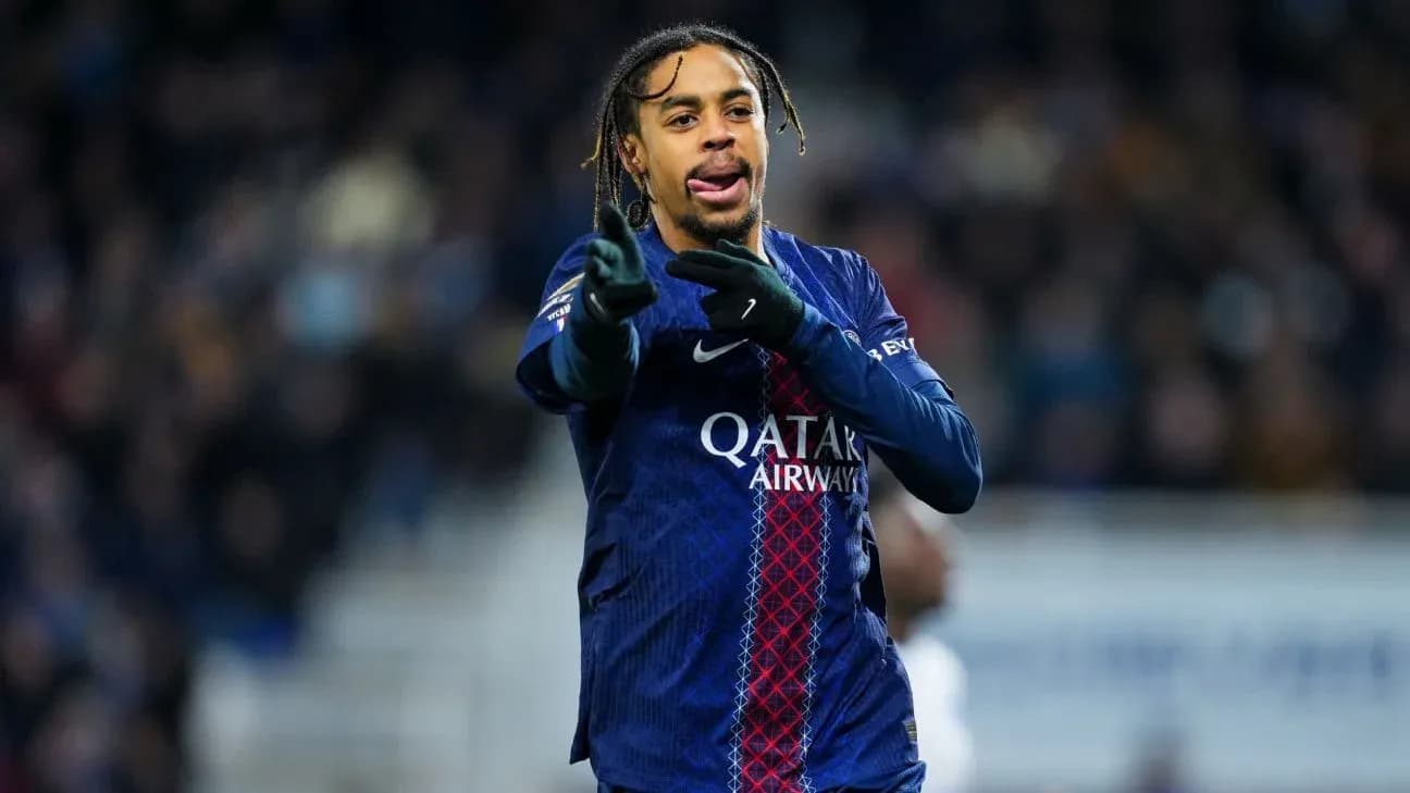 Player gesturing during a match for PSG Player gesturing during a match for PSG