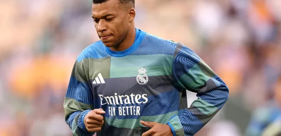 Player warming up in Real Madrid training gear Player warming up in Real Madrid training gear