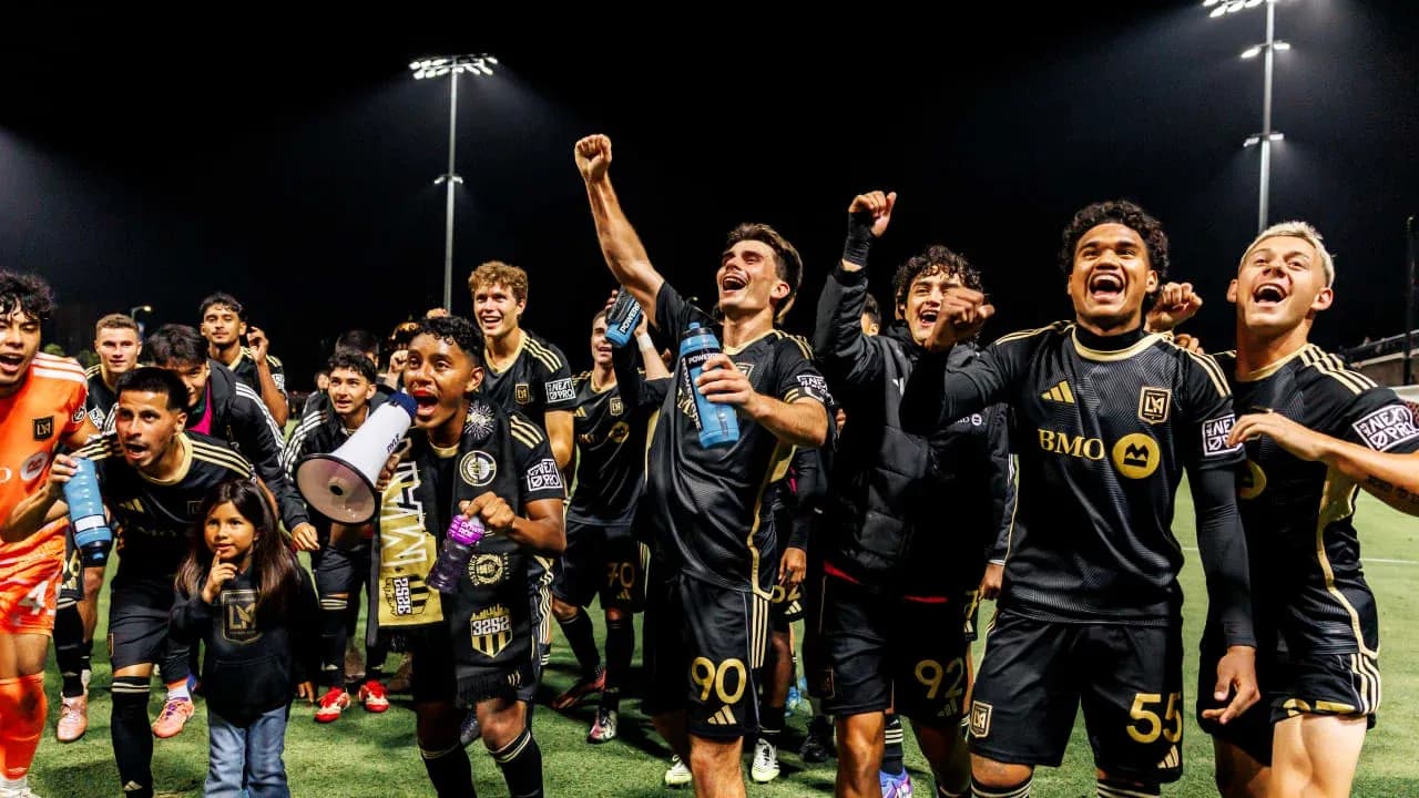 Los Angeles FC II players celebrating victory Los Angeles FC II players celebrating victory
