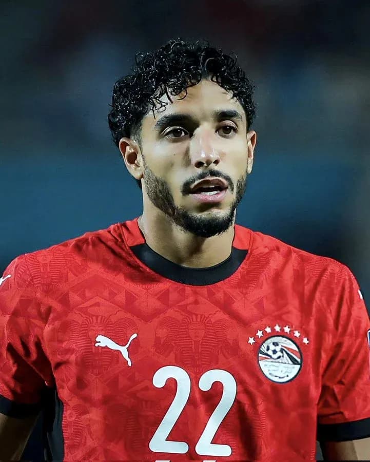Player in red Egypt jersey during match Player in red Egypt jersey during match